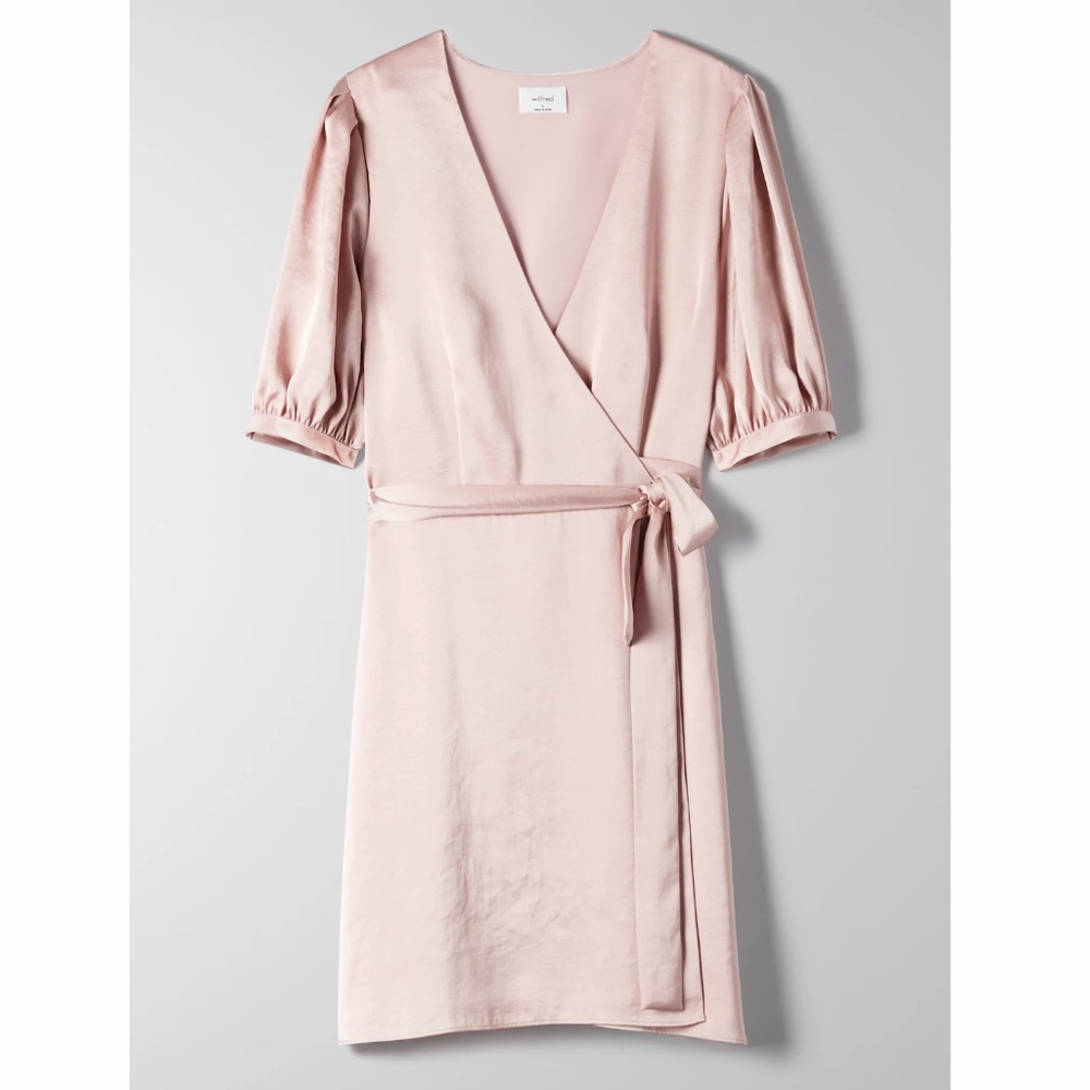 Wilfred Lune Satin Wrap Dress Sz XS - Picture 7 of 15